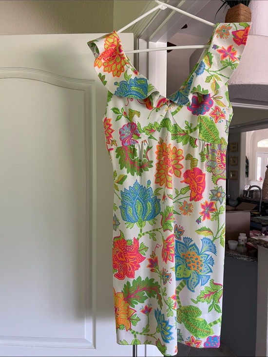Gretchen Scott Designs Dresses & Skirts - Gretchen Scott Jersey Fling Fantasy Ruffle Dress Glorious Brights Floral M